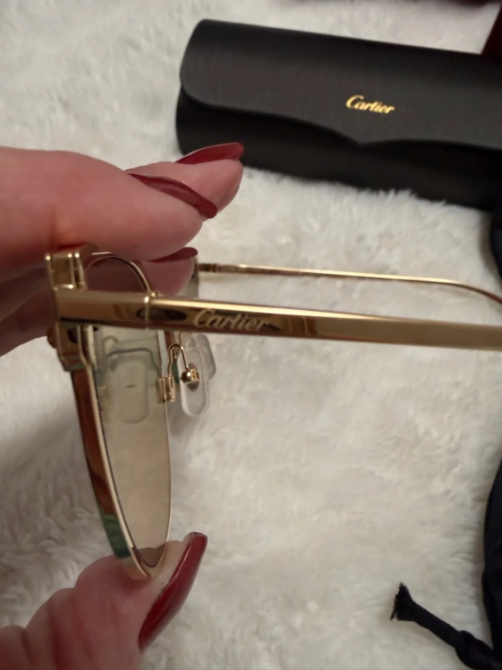 Cartier Gold Frame Sunglasses with brown Lenses * authentic*** CT0198S-003 - Picture 2 of 8
